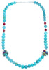 Sterling Silver Multicolor Inlay Bead Necklace CS117789