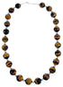 Genuine Tiger Eye Sterling Silver Southwest Bead Necklace CS117792