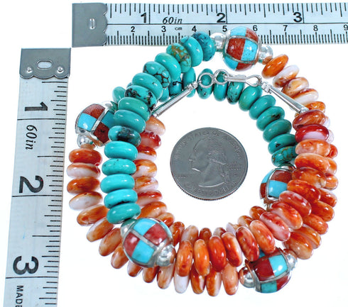Authentic Sterling Silver Multicolor Southwestern Bead Necklace CS117833