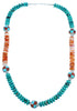Genuine Sterling Silver Multicolor Southwestern Bead Necklace CS117856