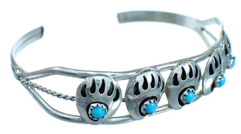 Turquoise Sterling Silver Bear Paw American Indian Bracelet VK117362
