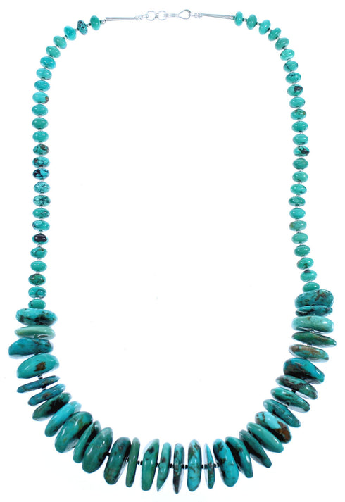 Sterling Silver And Turquoise Southwestern Bead Necklace DX117651