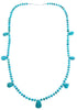 Genuine Sterling Silver Tear Drop Turquoise Southwest Bead Necklace DX117667