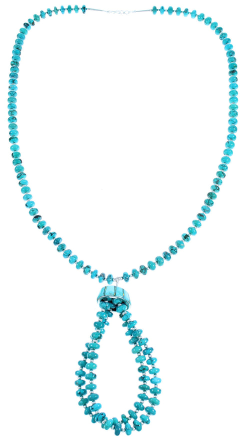 Authentic Sterling Silver Turquoise And Opal Southwest Bead Necklace DX117685