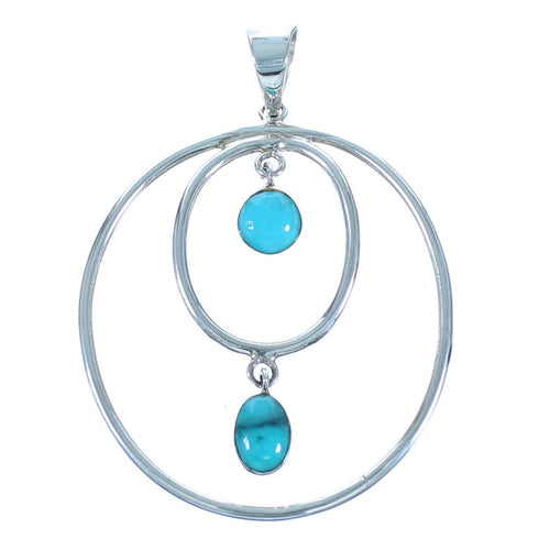 Southwestern Turquoise Genuine Sterling Silver Pendant DX117743