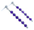 Genuine Sterling Silver Amethyst Bead Post Dangle Earrings DX117752