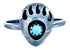 Turquoise And Sterling Silver Native American Bear Paw Ring Size 4-1/2 JX128237