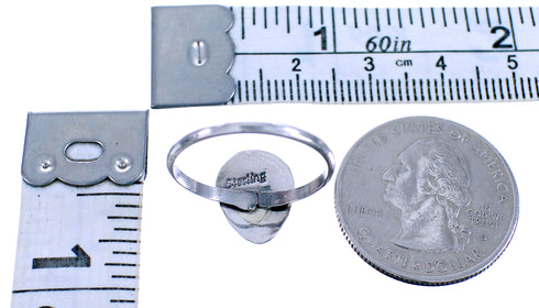 Sterling Silver Navajo Bear Paw Turquoise Ring Size 7-3/4 RX117730