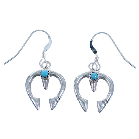 Turquoise Sterling Silver Naja Hook Dangle Earrings RX117602