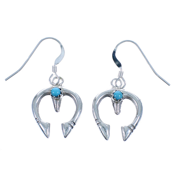 Turquoise Sterling Silver Naja Hook Dangle Earrings RX117602