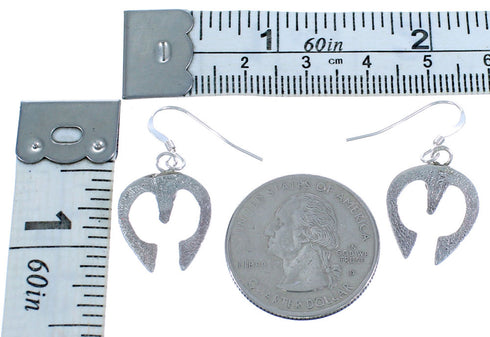 Turquoise Sterling Silver Naja Hook Dangle Earrings RX117602