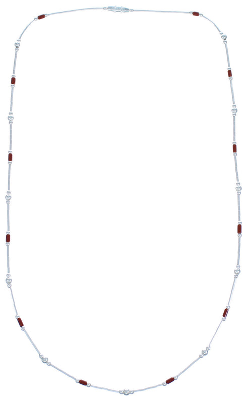 Genuine Hand Strung Liquid Silver & Brown Heishi 18-1/8" Necklace CS117780