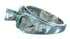 Authentic Sterling Silver Cubic Zirconia Turquoise Inlay Wedding Ring Size 6-1/2 RX118028