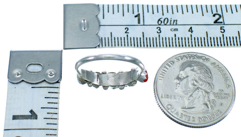 Genuine Sterling Silver Zuni Multicolor Ring Size 6-1/2 RX118047