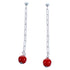 Sterling Silver Coral Post Dangle Chain Bead Earrings RX117868