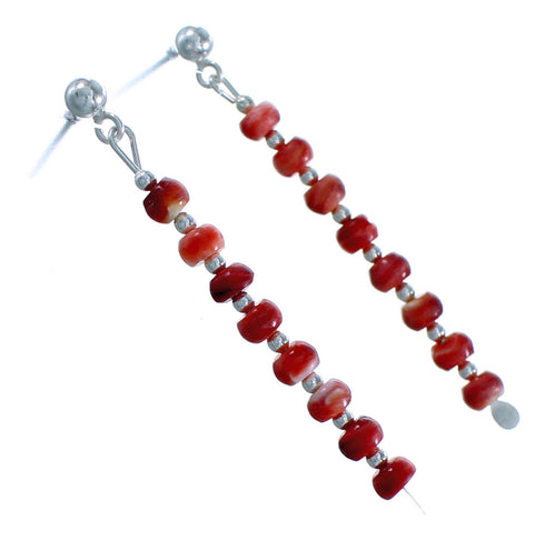 Sterling Silver Oyster Shell Bead Post Dangle Earrings RX117866