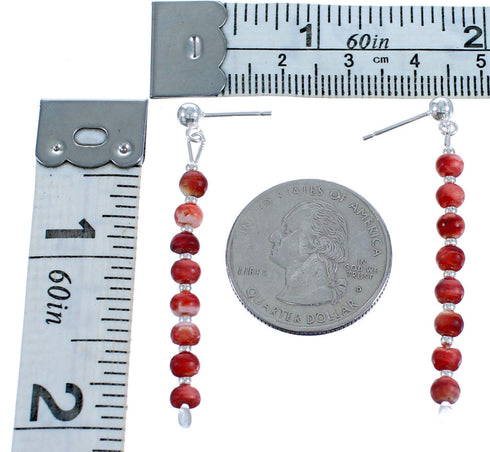 Sterling Silver Oyster Shell Bead Post Dangle Earrings RX117866