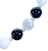 Southwest Howlite and Onyx Sterling Silver Bead Necklace DX117795