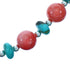 Southwest Turquoise and Pink Coral Sterling Silver Bead Necklace DX117798