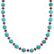 Turquoise and Coral Sterling Silver Southwest Bead Necklace DX117801