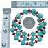 Turquoise and Coral Sterling Silver Southwest Bead Necklace DX117801
