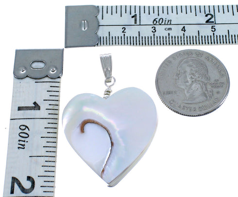 Sterling Silver Mother Of Pearl Heart Pendant DX117873