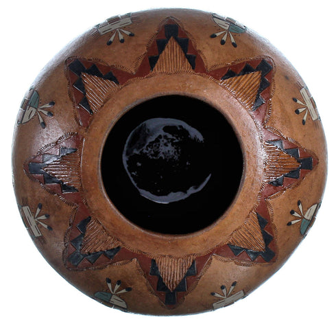 Native American Hand Crafted Kachina Figure Pot By Artist Nancy Chilly RX117913