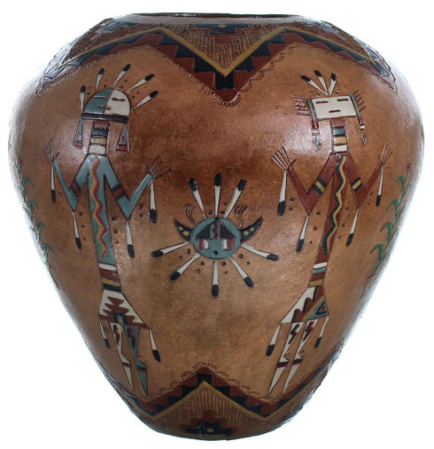 Navajo Hand Crafted Kachina Figure Pot By Artist Nancy Chilly RX117914