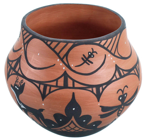 Hand Crafted Dragonfly And Deer Zuni Pottery By Artist Darla Westika RX117973