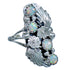 Genuine Sterling Silver Native American Opal Flower Ring Size 5-3/4 CS117999