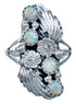 Genuine Sterling Silver Native American Opal Flower Ring Size 5-3/4 CS117999