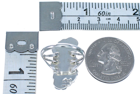 Sterling Silver American Indian Opal Flower Ring Size 7-3/4 CS118003