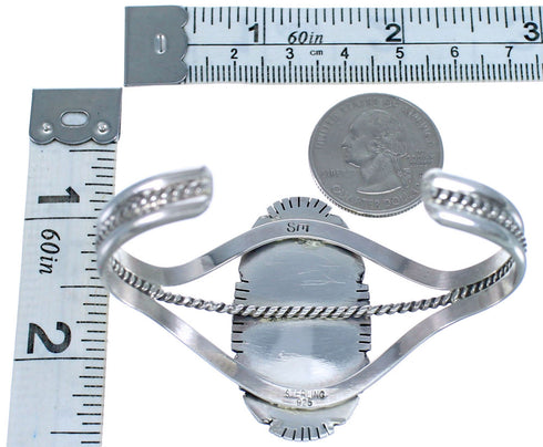 Native American Sterling Silver Amber Cuff Bracelet EA118233