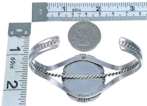 Genuine Sterling Silver Navajo Amber Cuff Bracelet EA118242