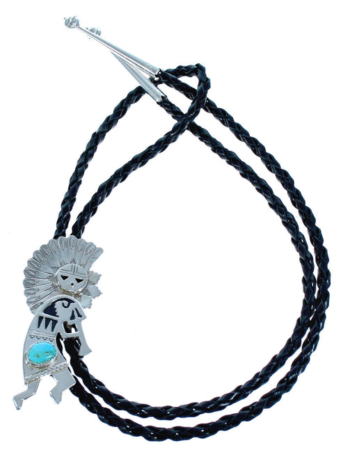 Kachina Figure Turquoise Genuine Sterling Silver Navajo Bolo Tie CB118507