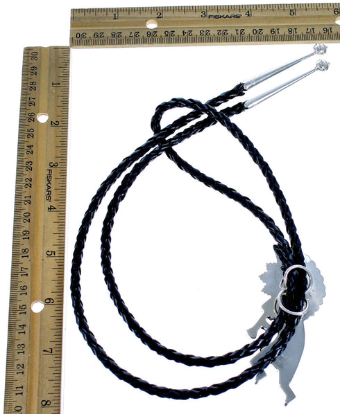Kachina Figure Turquoise Genuine Sterling Silver Navajo Bolo Tie CB118507
