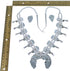 Sterling Silver Flower and Scalloped Leaf Navajo Squash Blossom Necklace Set CB118520