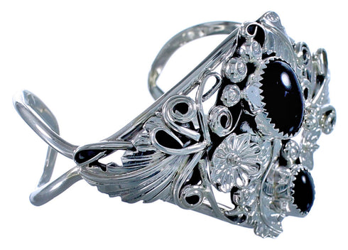 Sterling Silver Onyx American Indian Cuff Bracelet CB118132