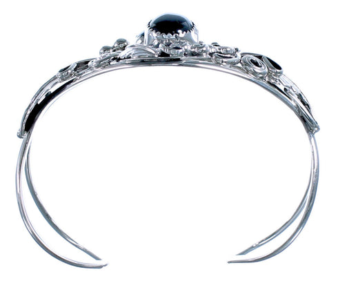 Sterling Silver Onyx American Indian Cuff Bracelet CB118132