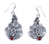 Navajo Authentic Sterling Silver Coral Leaf Hook Dangle Earrings EA118274