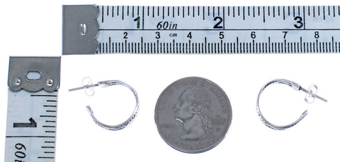 Sterling Silver Native American Post Hoop Earrings EA118295