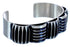 Patterned Navajo Genuine Sterling Silver Cuff Bracelet CB118198