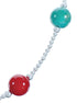 Sterling Silver Coral Turquoise Bead Necklace BX118705