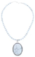 Authentic Navajo Howlite and Sterling Silver Bead Necklace CB118400