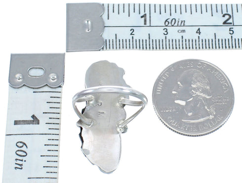 Navajo Lapis Lazuli Genuine Sterling Silver Leaf Ring Size 6-1/2 CB118685