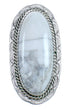 Native American Howlite Genuine Sterling Silver Ring Size 8-1/2 CB118710