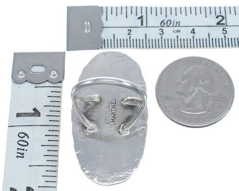 Native American Howlite Genuine Sterling Silver Ring Size 8-1/2 CB118710