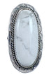 Howlite Genuine Sterling Silver Navajo Ring Size 8-3/4 CB118712