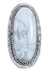 Authentic Navajo Twisted Sterling Silver Howlite Ring Size 8 CB118718