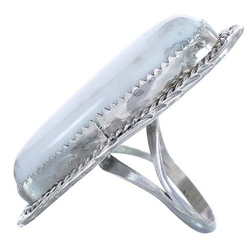 Native American Howlite Twisted Sterling Silver Ring Size 8 CB118720